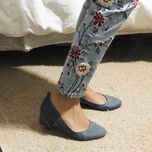 Suede Blue Heels